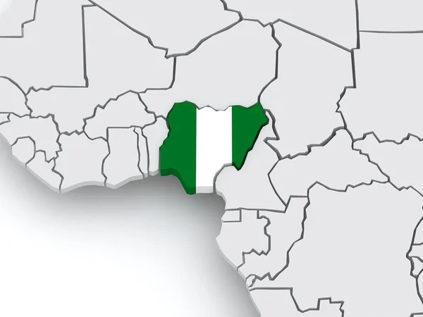 Mapa de mundos. Nigeria . — Foto de Stock