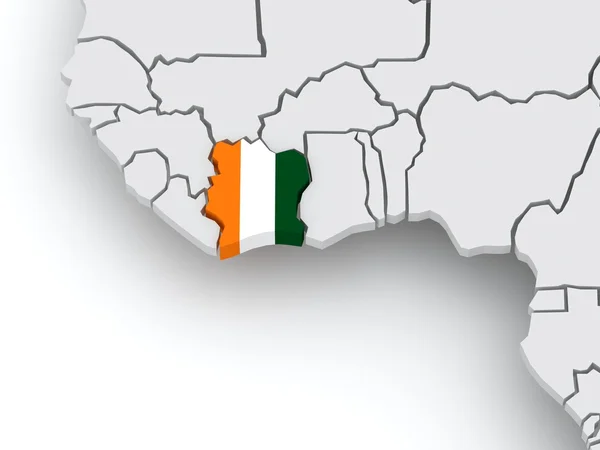 Karta över världar. Elfenbenskusten. — Stockfoto