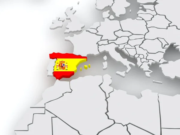 Kaart van werelden. Spanje. — Stockfoto