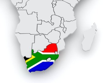 Dünya Haritası. Güney Afrika.