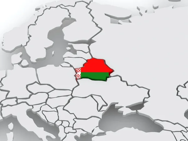 世界地图。白俄罗斯. — 图库照片