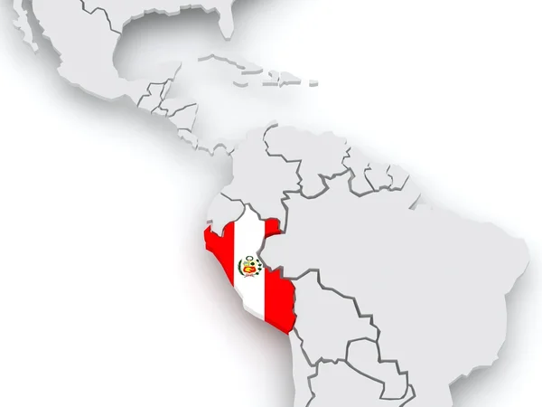 Térkép a világ. Peru. — Stock Fotó