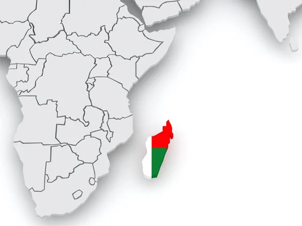 Karta över världar. Madagaskar. — Stockfoto