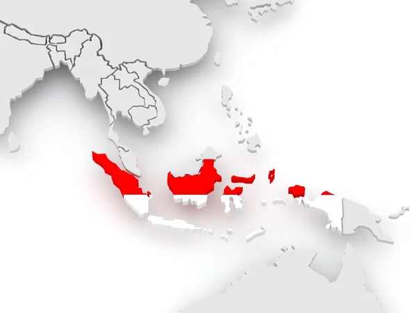 Mapa świata. Indonezja. — Zdjęcie stockowe