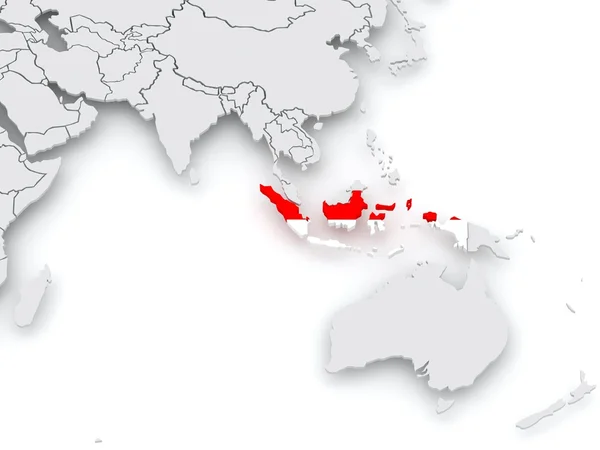 Mapa świata. Indonezja. — Zdjęcie stockowe