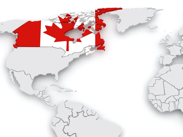 Mapa de mundos. Canadá . —  Fotos de Stock