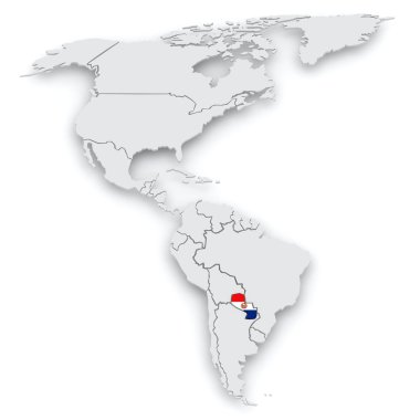 Dünya Haritası. Paraguay.