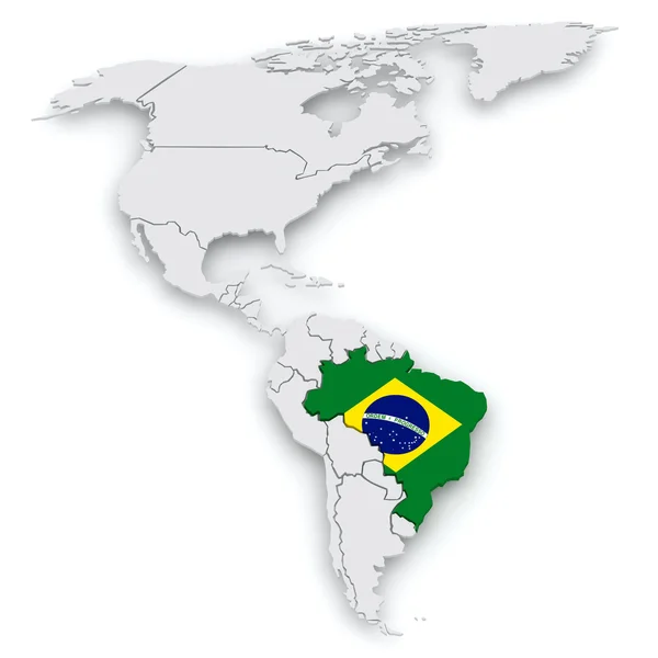 Map of worlds. Brazil. — Stock Photo, Image