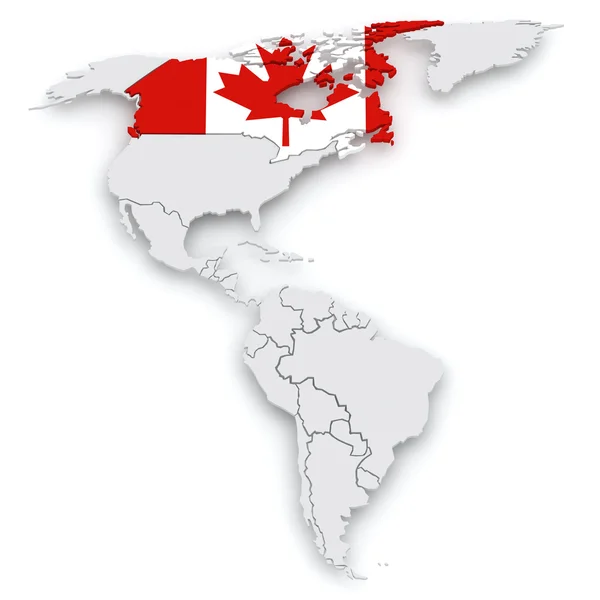세계의 지도입니다. 캐나다. — 스톡 사진