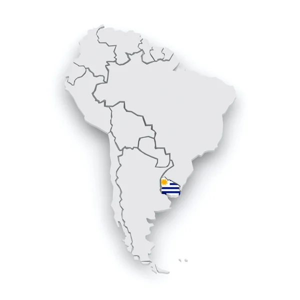 Térkép a világ. Uruguay. — Stock Fotó