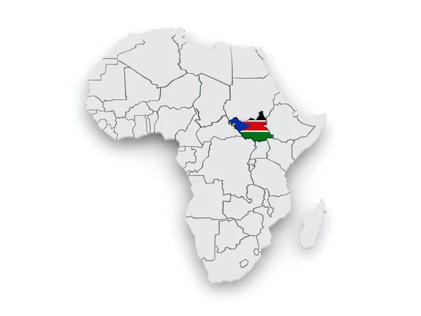 Weltkarte. Südsudan. — Stockfoto