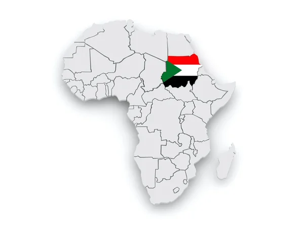 Karta över världar. Sudan. — Stockfoto