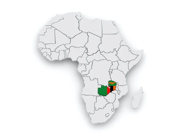 Kaart van werelden. Zambia. — Stockfoto