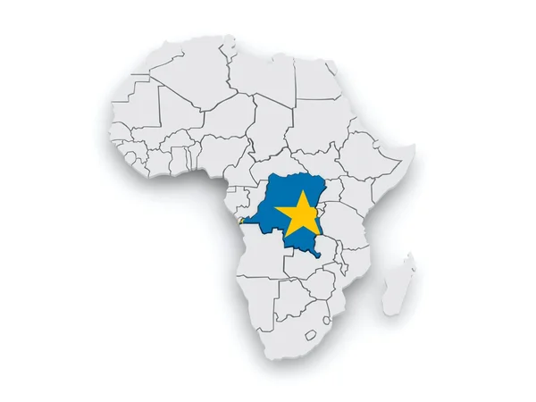 Mapa świata. Demokratyczna Republika Konga. — Zdjęcie stockowe