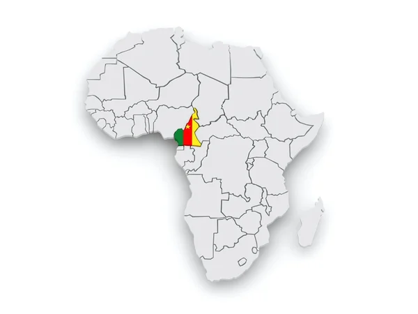 Mapa świata. Kamerun. — Zdjęcie stockowe