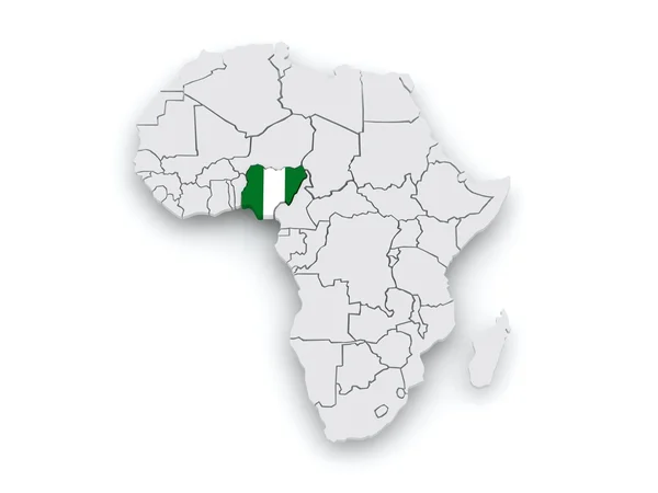 Mapa de mundos. Nigeria . — Foto de Stock
