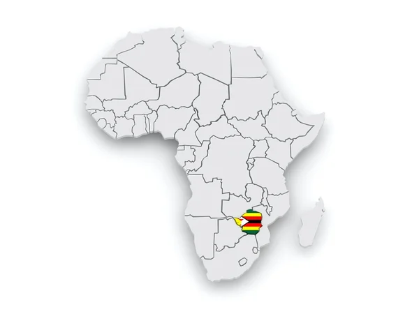 Mapa de mundos. Zimbabue . —  Fotos de Stock