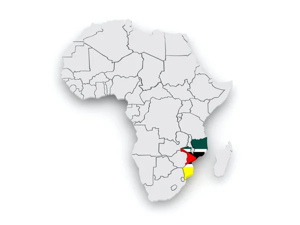 Dünya Haritası. Mozambik. — Stok fotoğraf