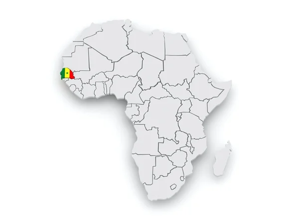 Mapa świata. Senegal. — Zdjęcie stockowe