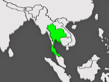 Dünya Haritası. Tayland.