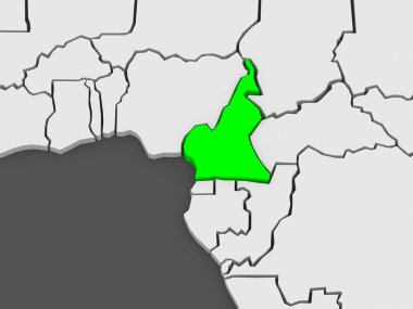 Dünya Haritası. Kamerun.