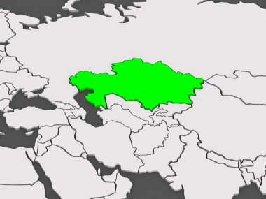 Dünya Haritası. Kazakistan.