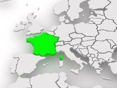 Dünya Haritası. Fransa.