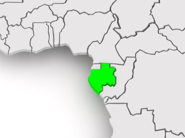 Dünya Haritası. Gabon.