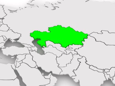 Dünya Haritası. Kazakistan.