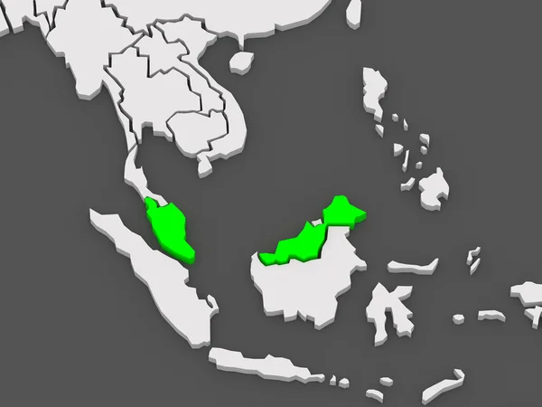 世界の地図。マレーシア. — ストック写真