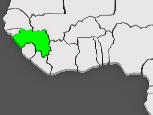 Karta över världar. Guinea. — Stockfoto