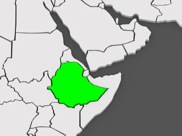 Mapa de mundos. Etiopía . —  Fotos de Stock