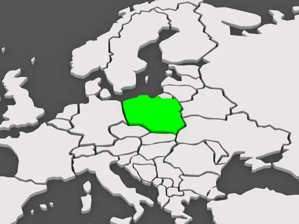 Карта миров. Польша . — стоковое фото