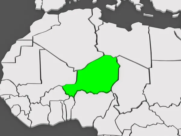 Mapa świata. Niger. — Zdjęcie stockowe