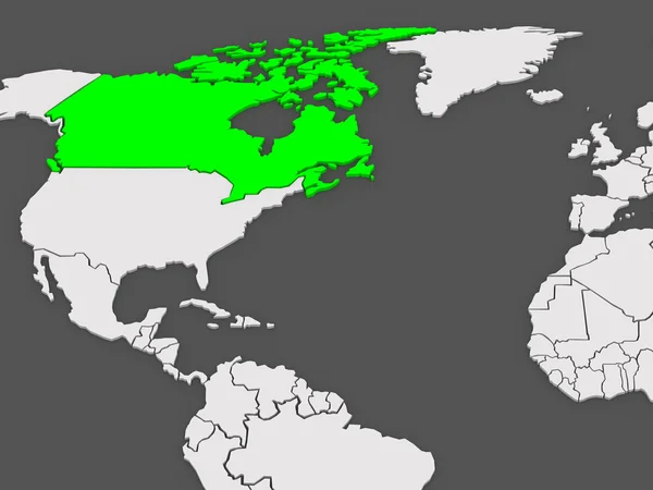 Karta över världar. Kanada. — Stockfoto