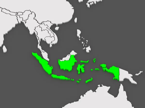 Kaart van werelden. Indonesië. — Stockfoto
