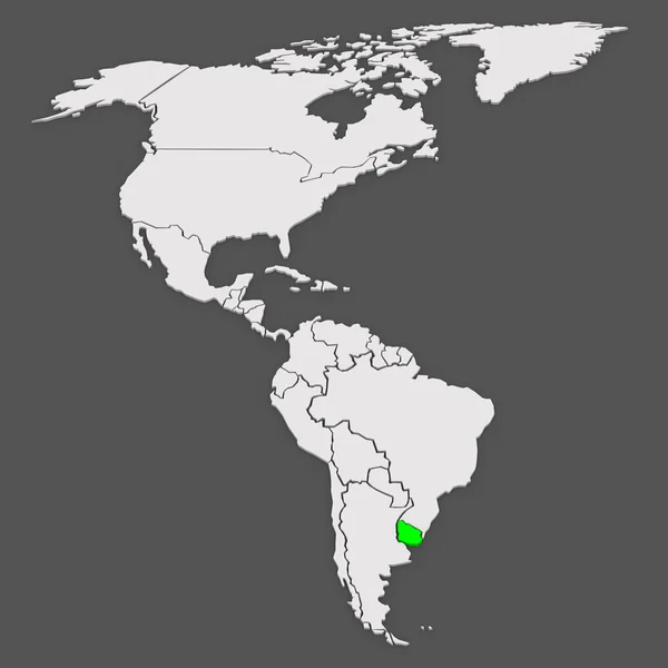 Карта миров. Уругвай . — стоковое фото