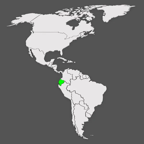 Kaart van werelden. Ecuador. — Stockfoto