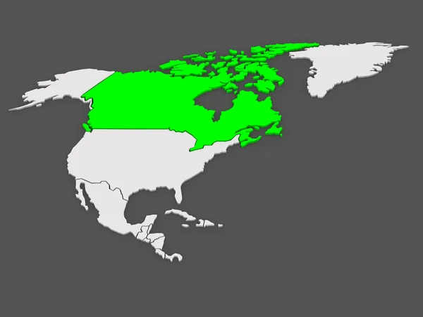 Mapa světů. Kanada. — Stock fotografie