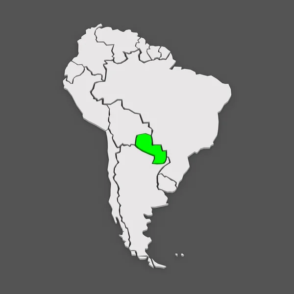 Mapa světů. Paraguay. — Stock fotografie