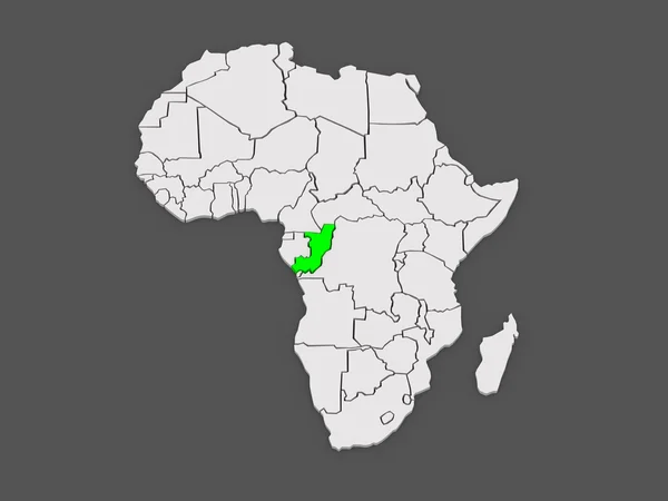 Mapa dos mundos. República do Congo . — Fotografia de Stock