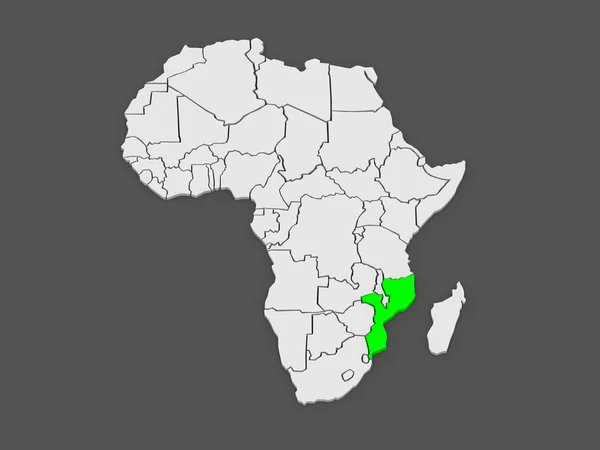 Mapa světů. Mosambik. — Stock fotografie