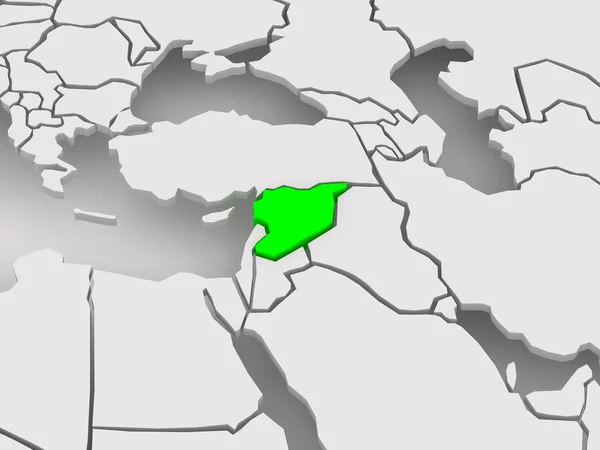 Mapa świata. Syria. — Zdjęcie stockowe