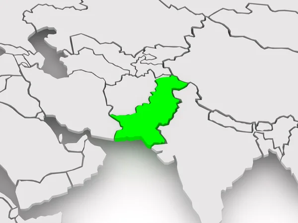 Mapa světů. Pákistán. — Stock fotografie