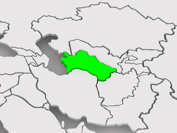 世界の地図。トルクメニスタン. — ストック写真