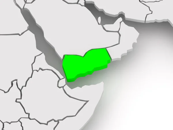 世界の地図。イエメン. — ストック写真