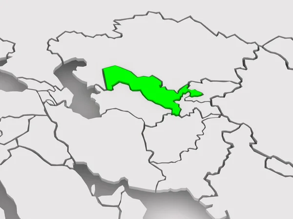 Карта світів. Узбекистан. — стокове фото