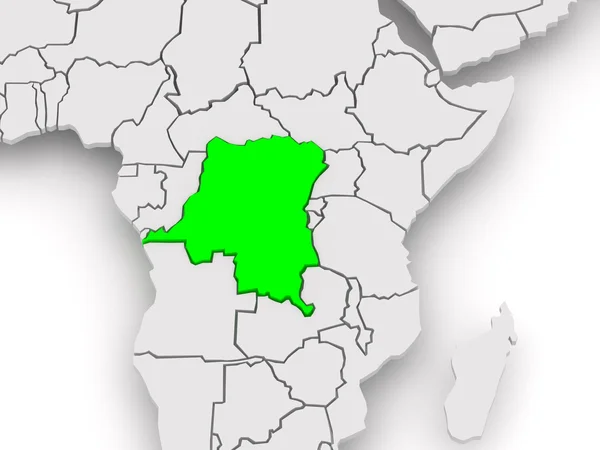 世界の地図。コンゴ民主共和国. — ストック写真