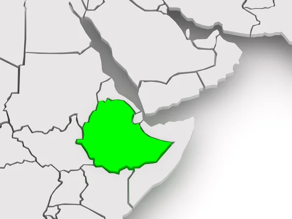 世界地图。埃塞俄比亚. — 图库照片