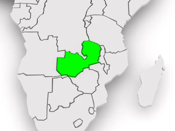 Карта миров. Замбия . — стоковое фото